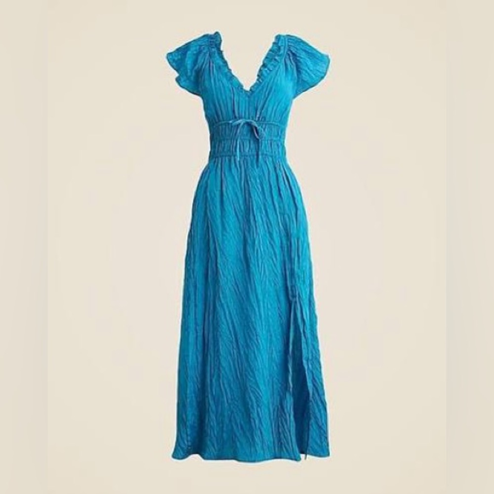 J. Crew Palermo Crinkle Midi Dress